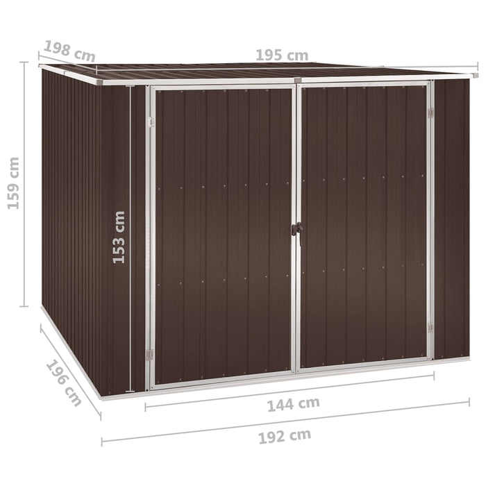 Capanno da Giardino Marrone 195x198x159 cm in Acciaio Zincato 46256