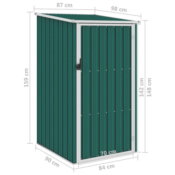 Capanno da Giardino Verde 87x98x159 cm in Acciaio Zincato 46289