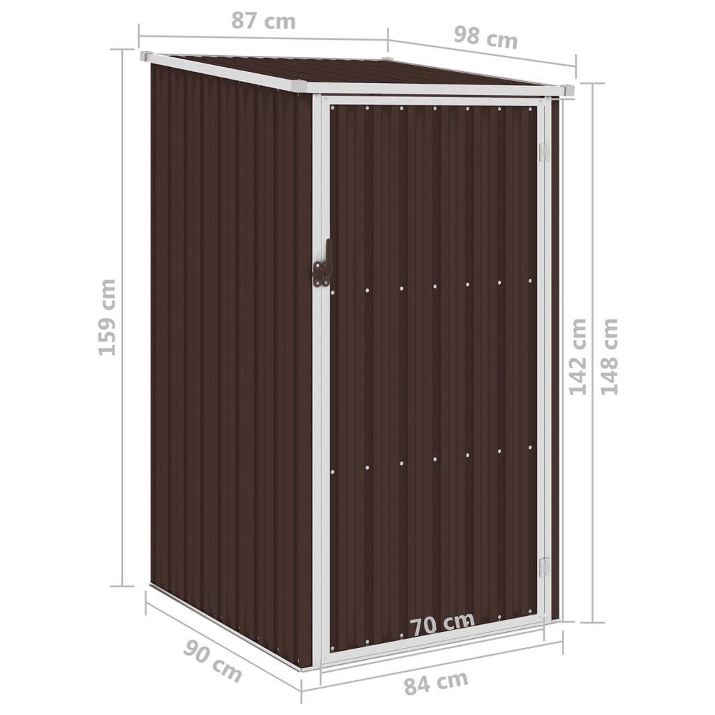 Capanno da Giardino Marrone 87x98x159 cm in Acciaio Zincato 46292