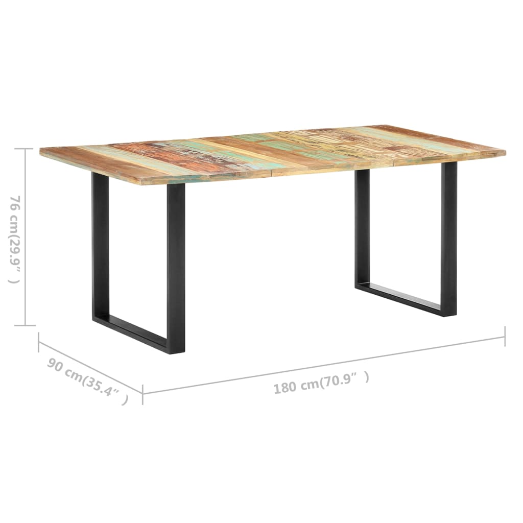 Tavolo da Pranzo 180x90x76 cm in Legno Massello di Recupero cod mxl 26229