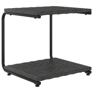 Lettino Prendisole per 2 Persone con Cuscini in Polyrattan Nero 48129