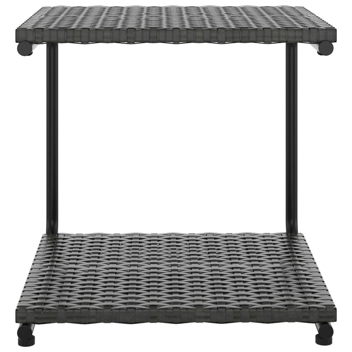 Lettino Prendisole per 2 Persone con Cuscini in Polyrattan Nero 48129