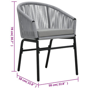 Sedie da Giardino 2 pz Antracite in Rattan PE 48137