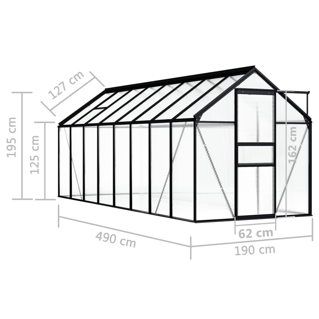 Serra Antracite in Alluminio 9,31 m² cod mxl 53130