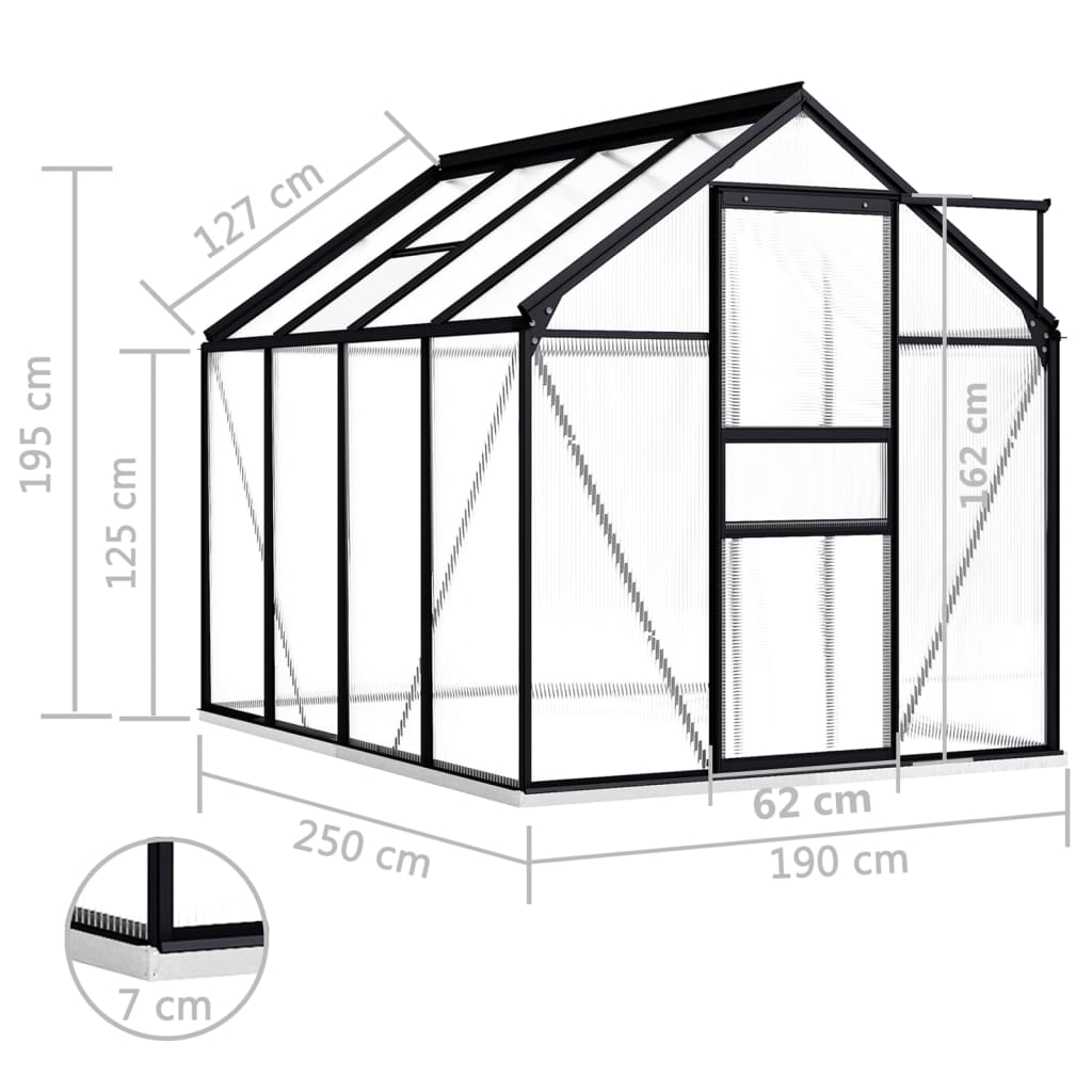 Serra con Telaio Base in Alluminio Antracite 4,75 m³	 cod mxl 54179