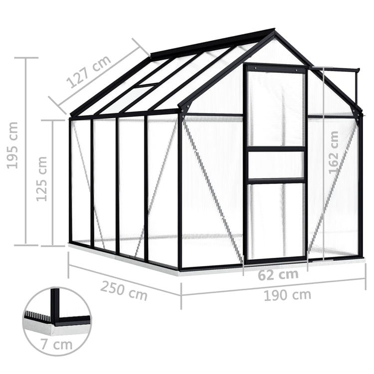 Serra con Telaio Base in Alluminio Antracite 4,75 m³	 cod mxl 54179