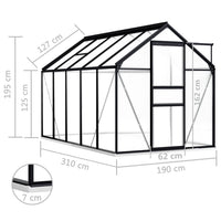 Serra con Telaio Base in Alluminio Antracite 5,89 m² cod mxl 54231