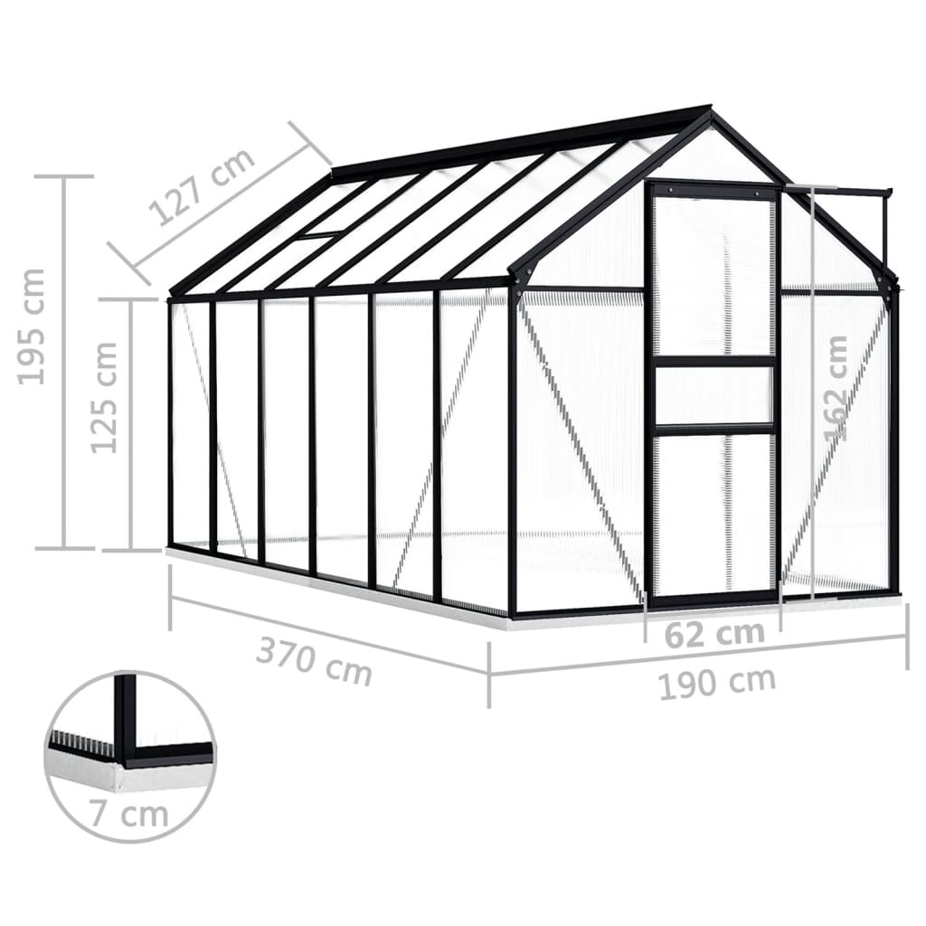 Serra con Telaio Base in Alluminio Antracite 7,03 m² cod mxl 52268