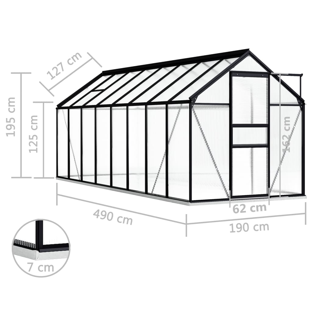 Serra con Telaio Base in Alluminio Antracite 9,31 m² cod mxl 49637