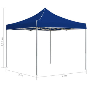 Gazebo Professionale Pieghevole Alluminio 2x2m Blu 48926