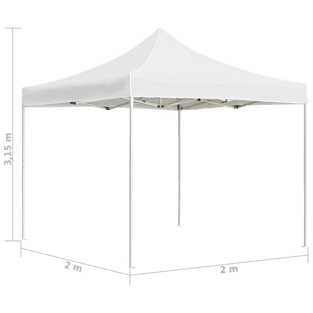 Gazebo Professionale Pieghevole Alluminio 2x2 m Bianco 48929