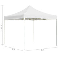 Gazebo Professionale Pieghevole Alluminio 2x2 m Bianco 48929