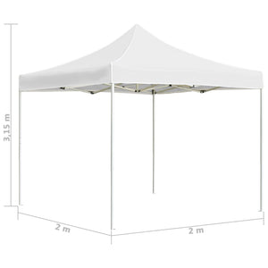 Gazebo Professionale Pieghevole Alluminio 2x2 m Bianco 48929