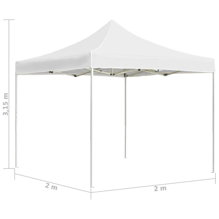 Gazebo Professionale Pieghevole Alluminio 2x2 m Bianco 48929