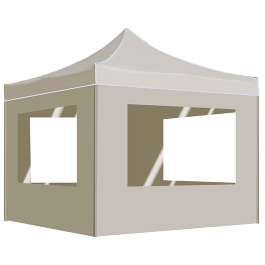 Gazebo Professionale Pieghevole Alluminio con Pareti 2x2m Crema 48930