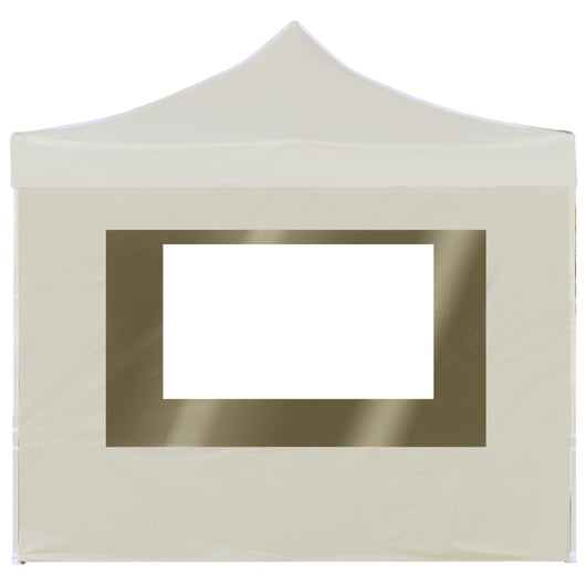 Gazebo Professionale Pieghevole Alluminio con Pareti 2x2m Crema 48930