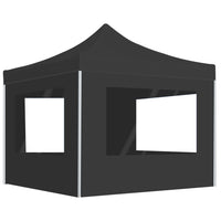 Gazebo Pieghevole con Pareti Alluminio 2x2 m Antracite 48932