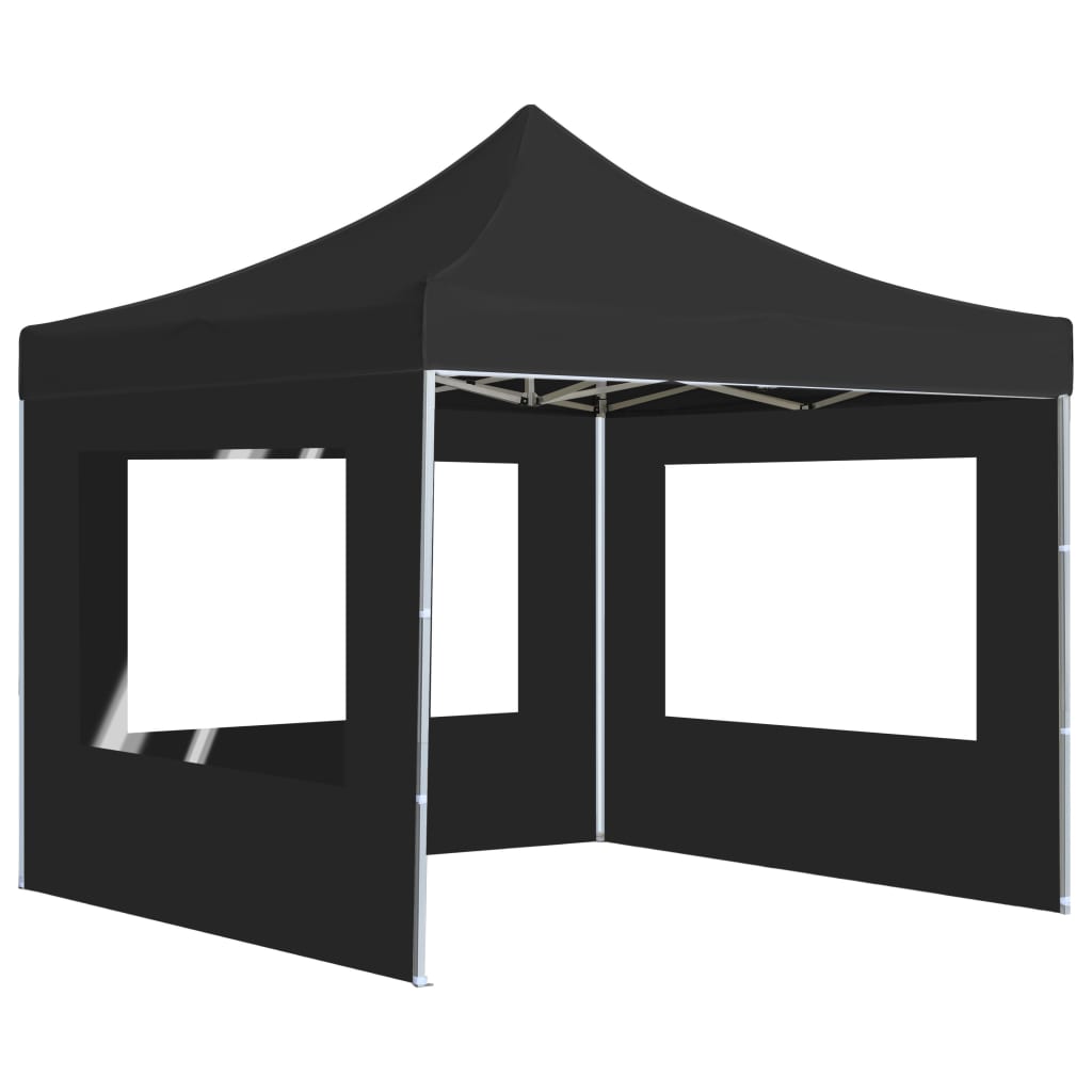 Gazebo Pieghevole con Pareti Alluminio 2x2 m Antracite 48932