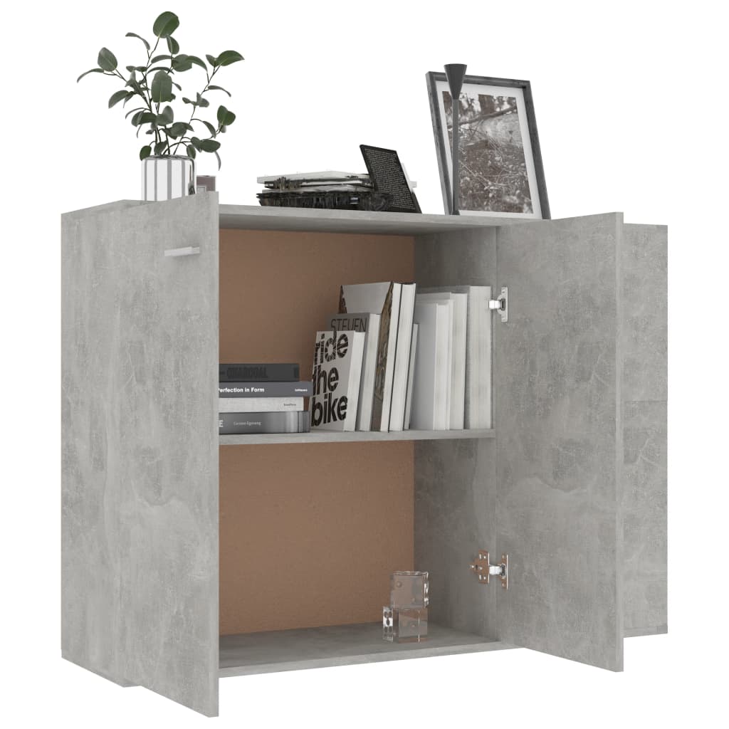 Credenza Grigio Cemento 105x30x75 cm in Truciolato cod mxl 64501