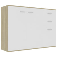 Credenza Bianca e Rovere Sonoma 105x30x75 cm in Truciolato cod 10510