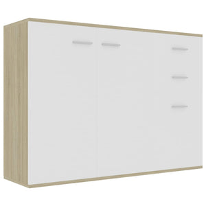 Credenza Bianca e Rovere Sonoma 105x30x75 cm in Truciolato cod 10510