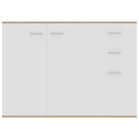 Credenza Bianca e Rovere Sonoma 105x30x75 cm in Truciolato cod 10510