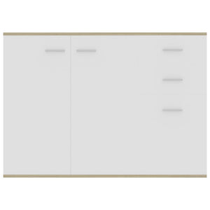 Credenza Bianca e Rovere Sonoma 105x30x75 cm in Truciolato cod 10510