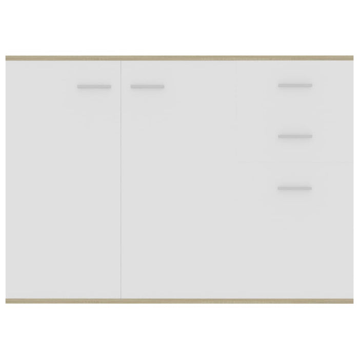 Credenza Bianca e Rovere Sonoma 105x30x75 cm in Truciolato cod 10510