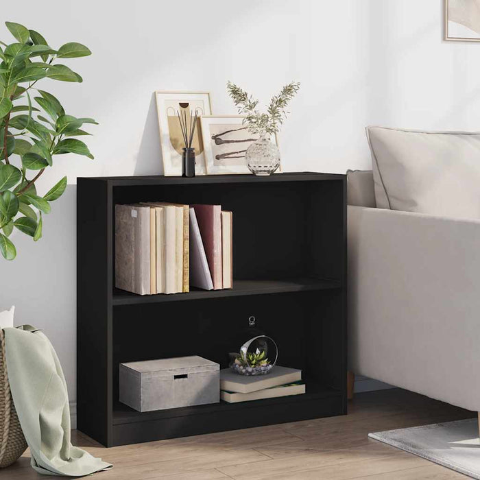 Libreria Nera 80x24x75 cm in Legno Multistrato 800892