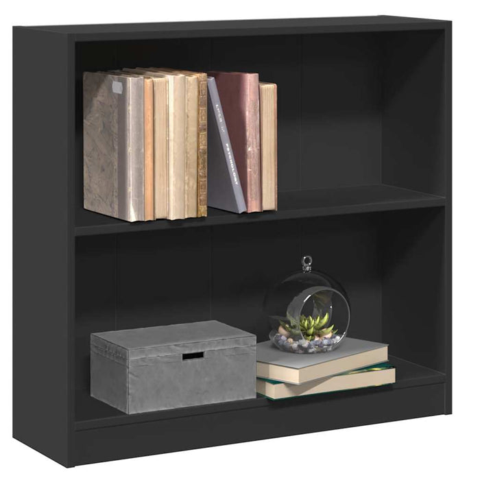 Libreria Nera 80x24x75 cm in Legno Multistrato 800892