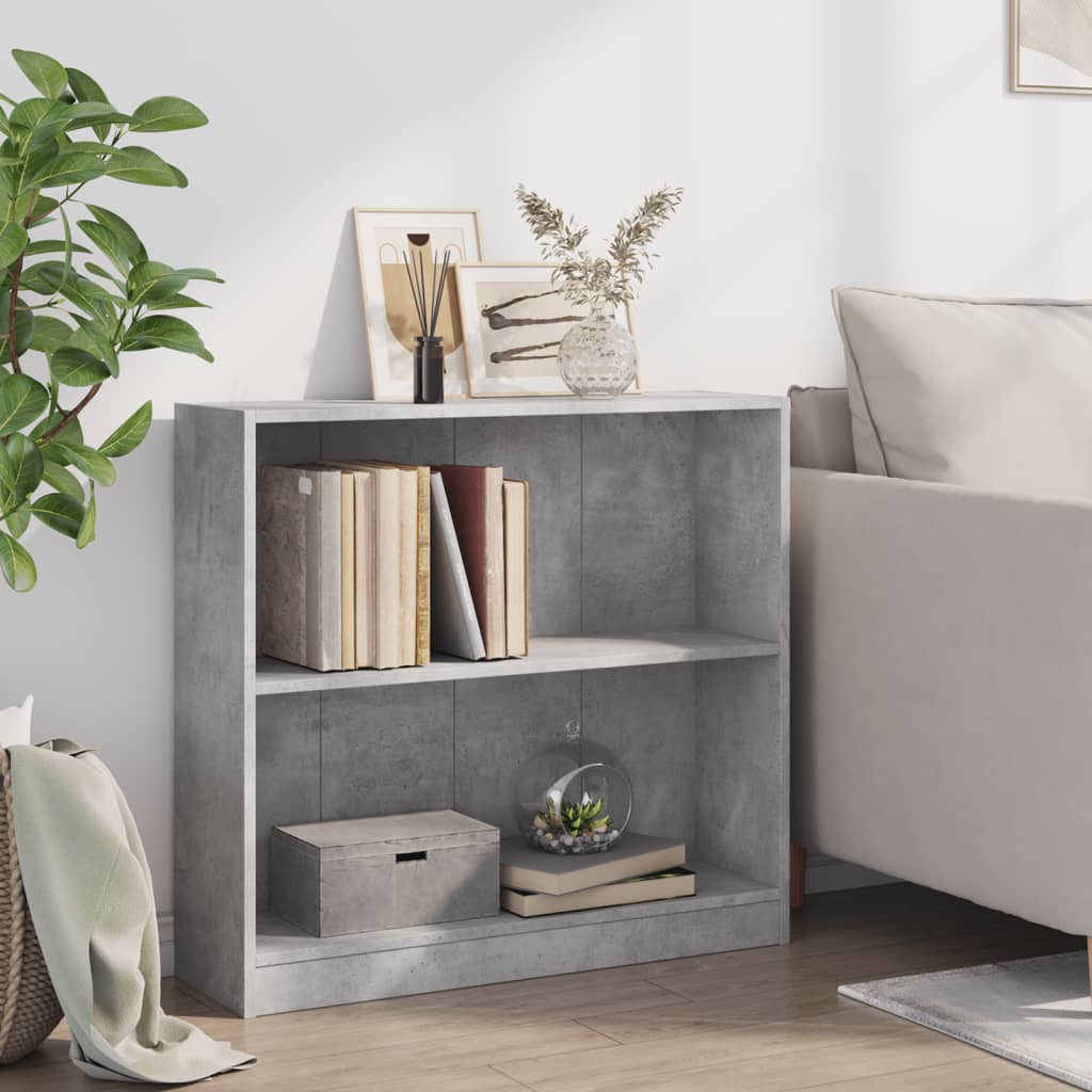 Libreria Grigio Cemento 80x24x75 cm in Legno Multistrato 800895