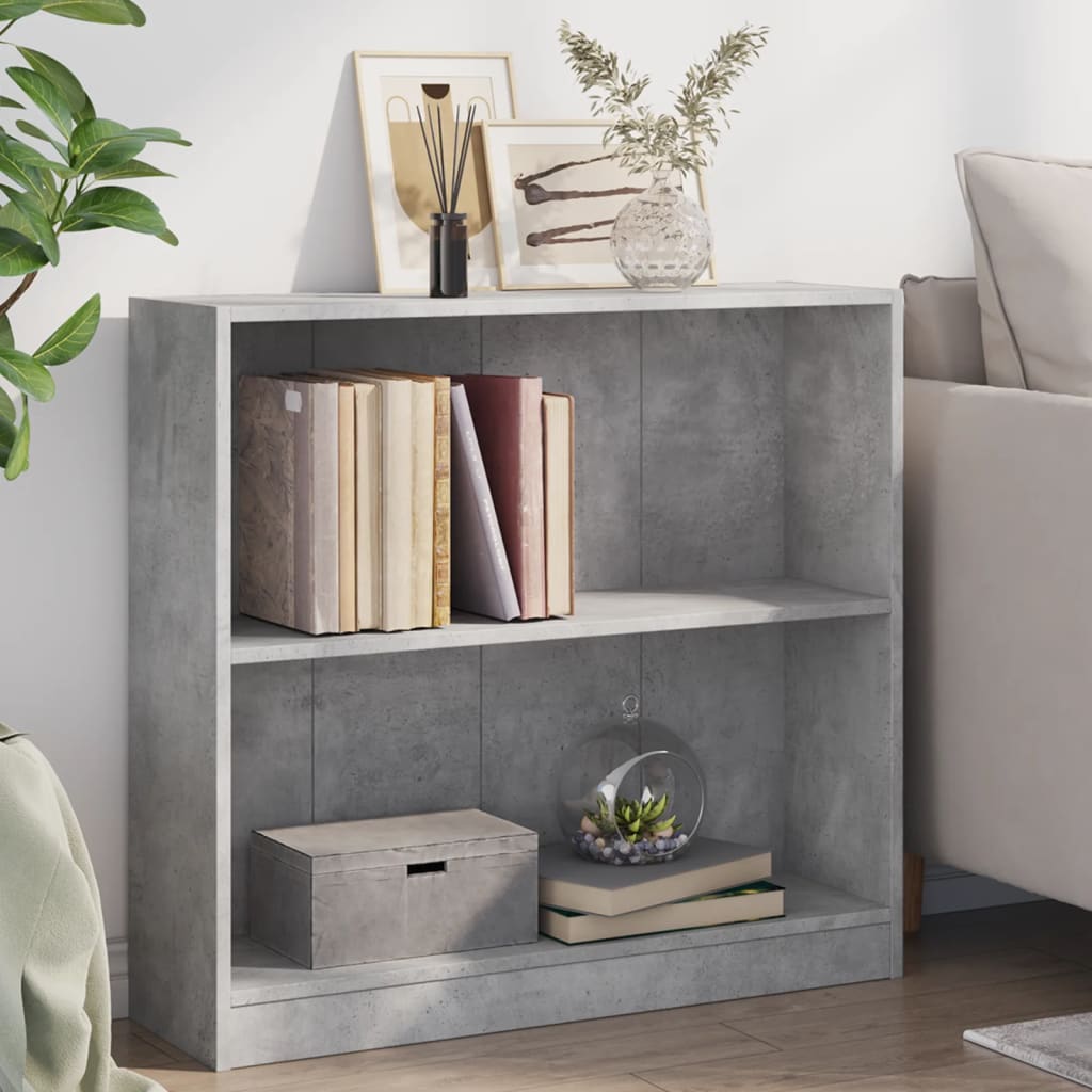 Libreria Grigio Cemento 80x24x75 cm in Legno Multistrato 800895