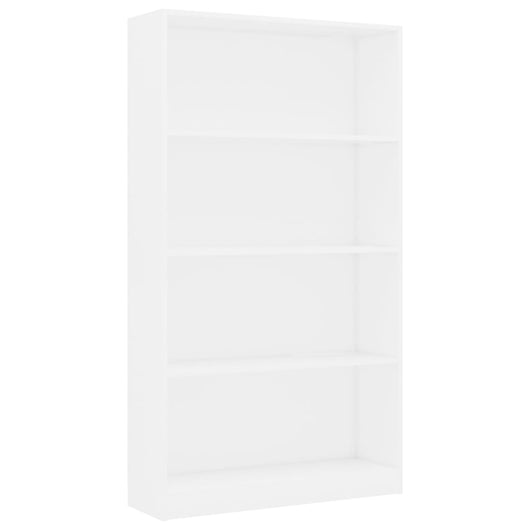 Libreria a 4 Ripiani Bianca 80x24x142 cm in Legno Multistrato cod mxl 22701