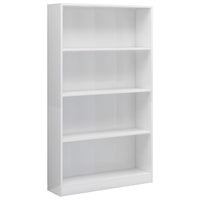 Libreria a 4 Ripiani Bianco Lucido 80x24x142 cm in Truciolato cod mxl 13432