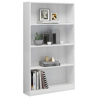 Libreria a 4 Ripiani Bianco Lucido 80x24x142 cm in Truciolato cod mxl 13432