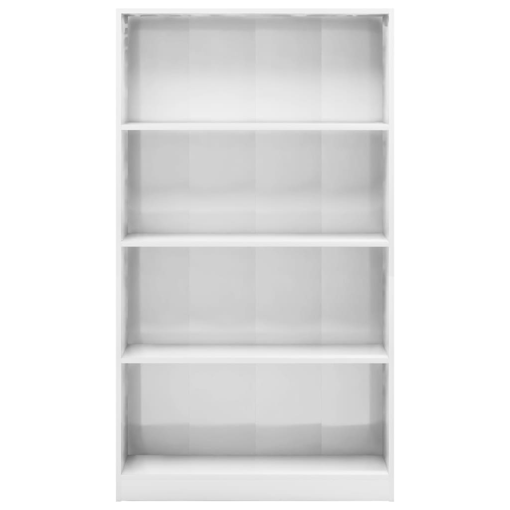 Libreria a 4 Ripiani Bianco Lucido 80x24x142 cm in Truciolato cod mxl 13432