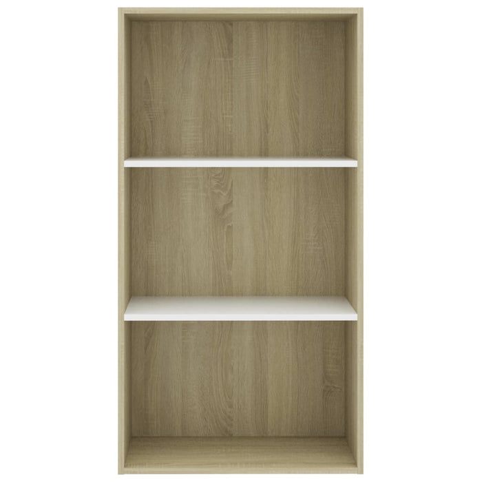 Libreria 3 Ripiani Bianco Rovere Sonoma 60x30x114 cm Truciolato cod mxl 59275