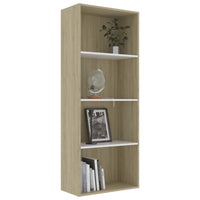 Libreria 4 Ripiani Bianco e Rovere 60x30x151,5 cm Truciolato cod 9108