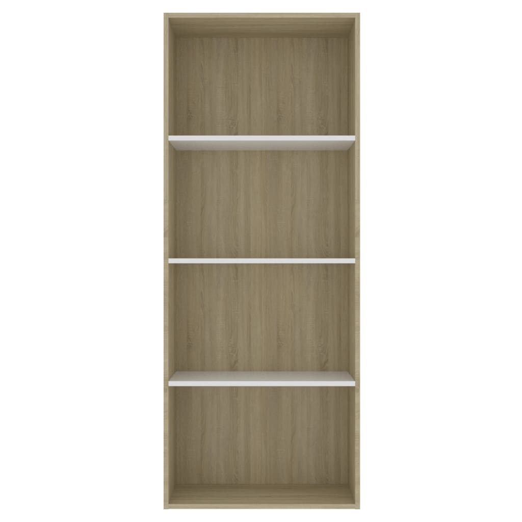 Libreria 4 Ripiani Bianco e Rovere 60x30x151,5 cm Truciolato cod 9108