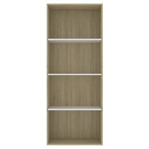 Libreria 4 Ripiani Bianco e Rovere 60x30x151,5 cm Truciolato cod 9108