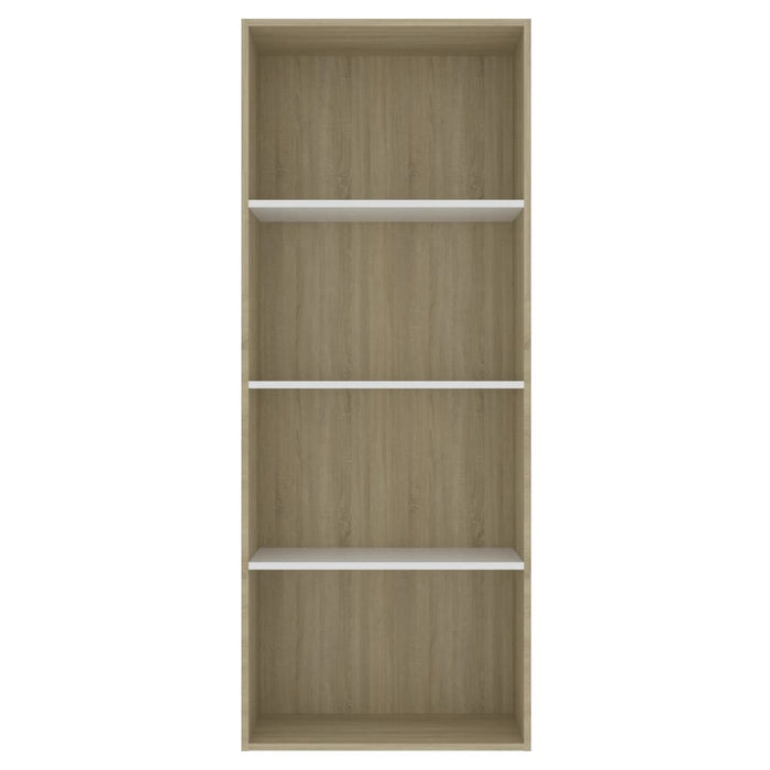 Libreria 4 Ripiani Bianco e Rovere 60x30x151,5 cm Truciolato cod 9108