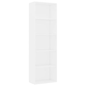 Libreria a 5 Ripiani Bianca 60x30x189 cm in Legno Multistrato cod mxl 12508