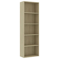 Libreria a 5 Ripiani Rovere Sonoma 60x30x189 cm in Truciolato cod mxl 12701