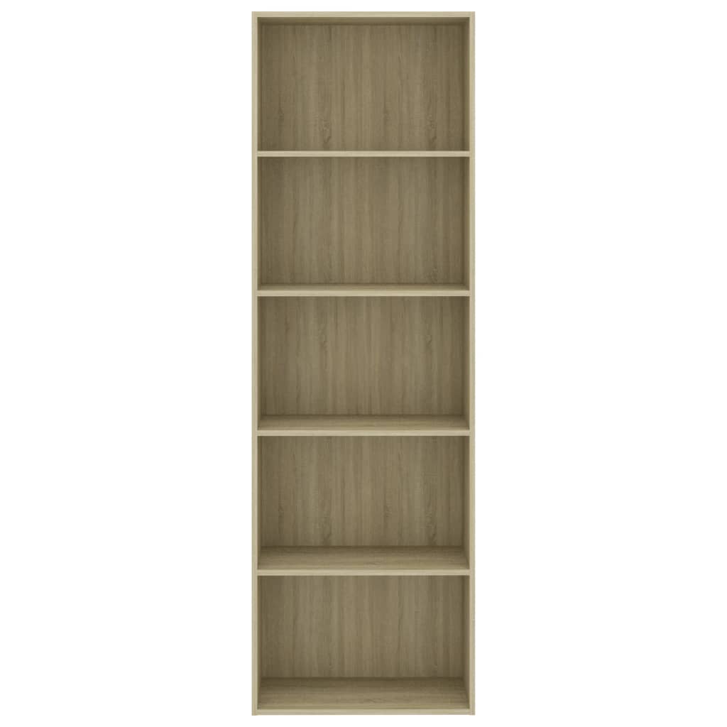 Libreria a 5 Ripiani Rovere Sonoma 60x30x189 cm in Truciolato cod mxl 12701