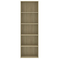 Libreria a 5 Ripiani Rovere Sonoma 60x30x189 cm in Truciolato cod mxl 12701