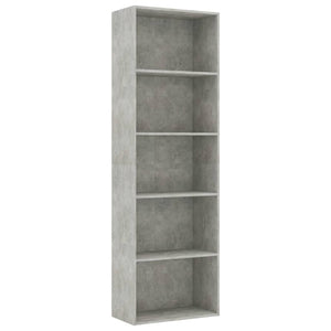 Libreria a 5 Ripiani Grigio Cemento 60x30x189 cm in Truciolato cod mxl 10247