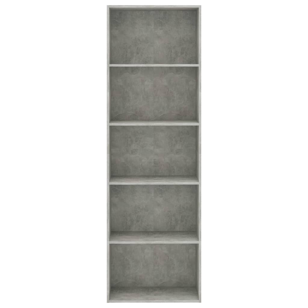 Libreria a 5 Ripiani Grigio Cemento 60x30x189 cm in Truciolato cod mxl 10247