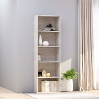 Libreria a 5 Ripiani Grigio Cemento 60x30x189 cm in Truciolato cod mxl 10247