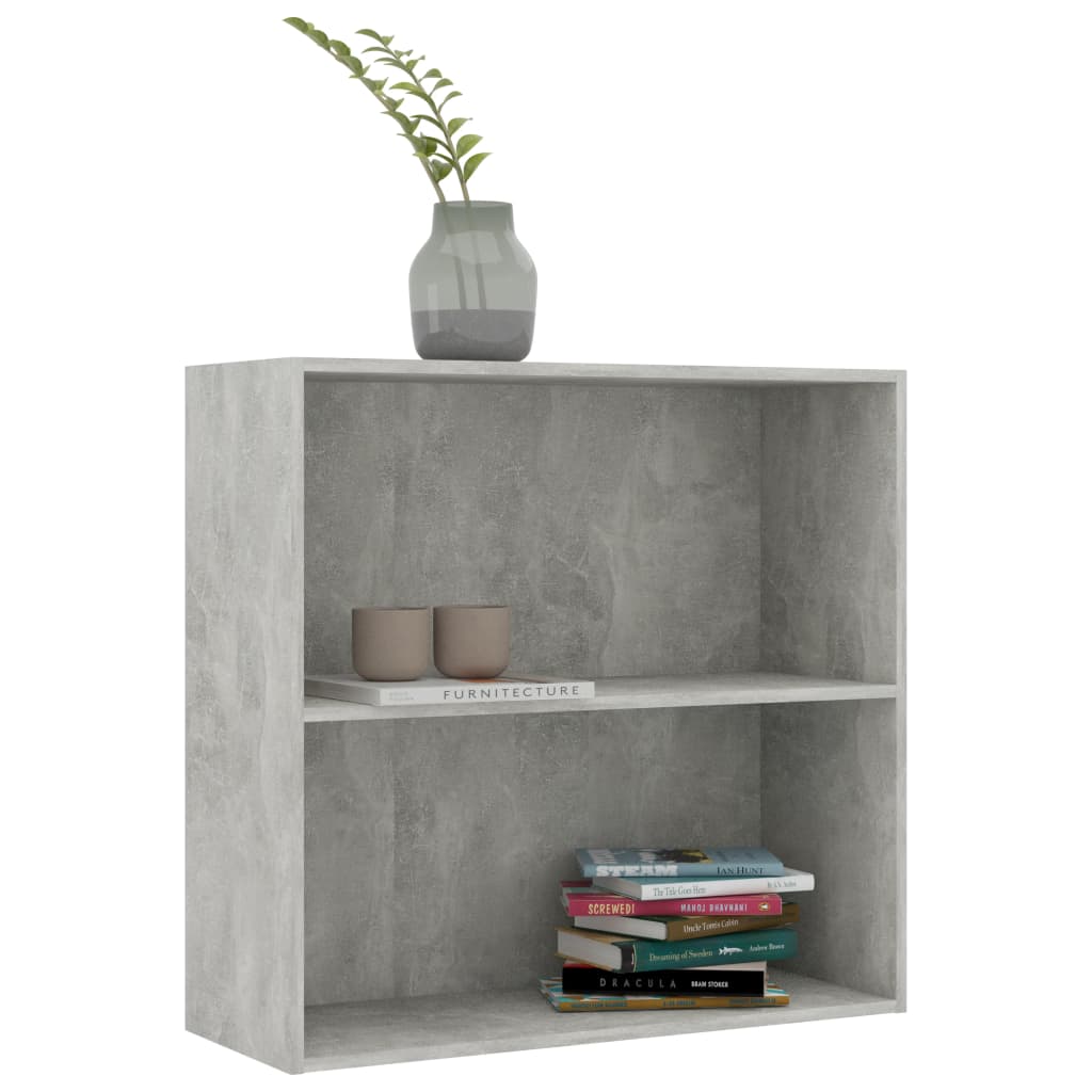 Libreria a 2 Ripiani Grigio Cemento 80x30x76,5 cm in Truciolato cod 10428