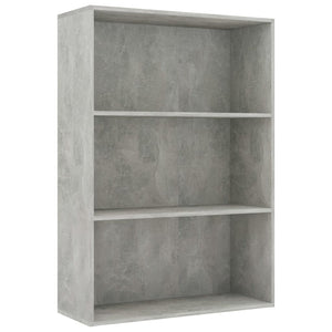 Libreria a 3 Ripiani Grigio Cemento 80x30x114 cm in Truciolato cod 10451